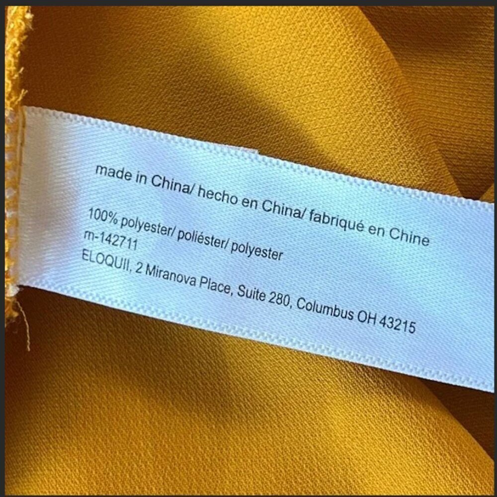 Eloquii Mustard Yellow Bell Sleeve Ruffle Blouse Plus Size 18 Crepe Top - Picture 5 of 7